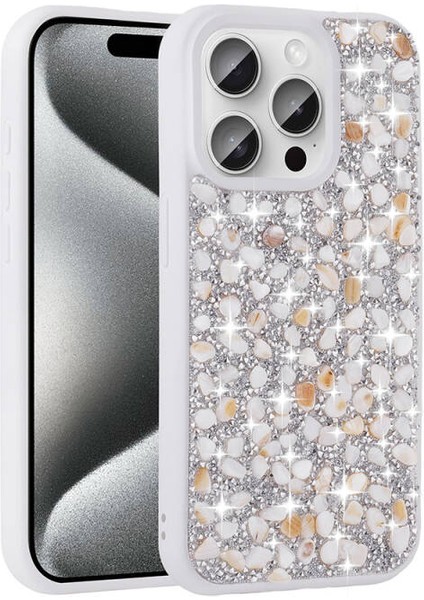 iPhone 15 Pro Kılıf Linea Parlak Taşlı