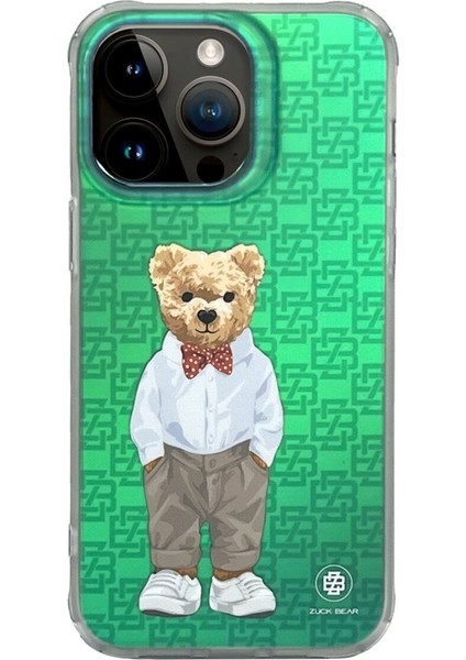 Apple iPhone 15 Pro Max Kılıf Zuckbear French Riviera Chic Serisi Desenli Kapak