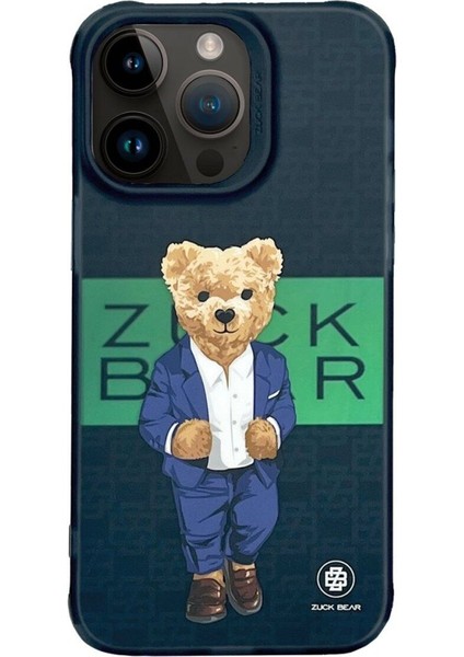 Apple iPhone 15 Pro Max Kılıf Zuckbear French Riviera Chic Serisi Desenli Kapak