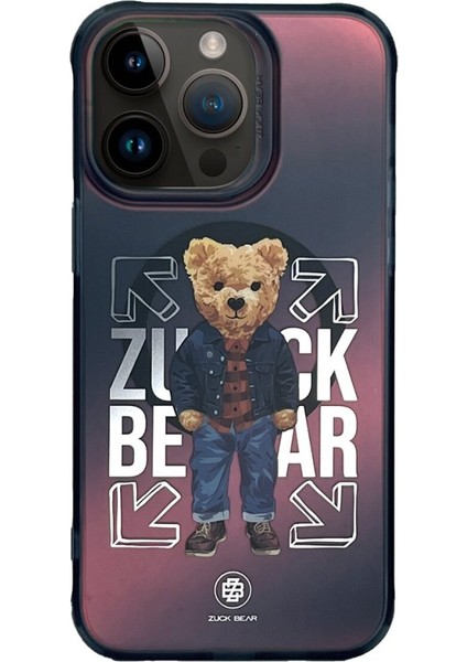 Apple iPhone 15 Pro Max Kılıf Zuckbear California Cool Serisi Magsafeli Kapak