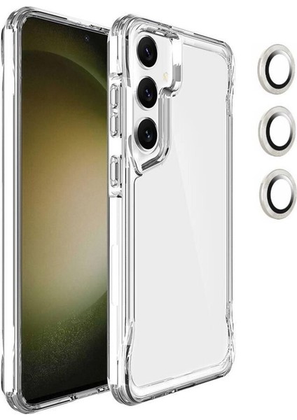 Samsung Galaxy S24 Uyumlu Kılıf Tmax Airbag Darbeye Dayanıklı Kılıf + Kamera Metal Koruyucu