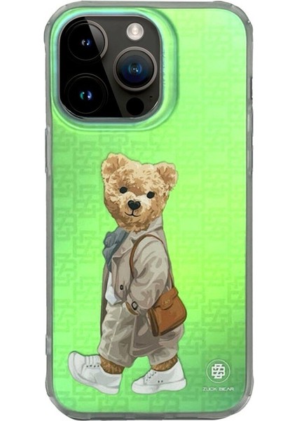 Apple iPhone 15 Pro Max Kılıf Zuckbear French Riviera Chic Serisi Desenli Kapak