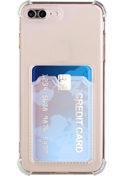 Apple iPhone 8 Plus Kılıf Sfy Kamera Korumalı Kartlıklı Silikon