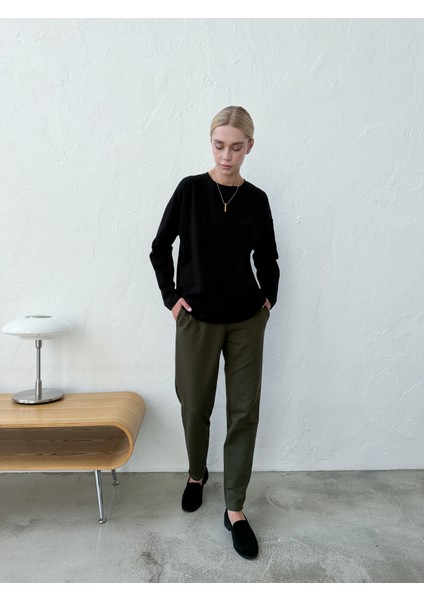 Kadın Kumaş Örme Pantolon