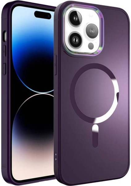 Apple iPhone 14 Pro Max Kılıf Stil Magsafeli Pc Kapak