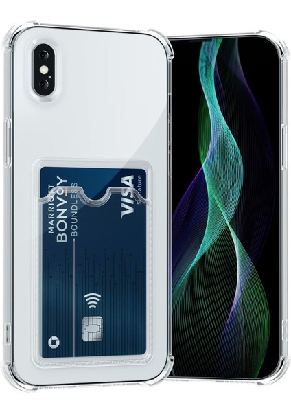 Apple iPhone Xs Kılıf Sfy Kamera Korumalı Kartlıklı Silikon