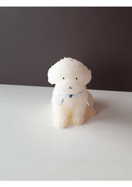 Köpek Figürlü Mum Beyaz 12 cm