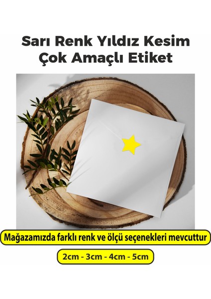 Yıldız Kesimli Sarı Renkli Çok Amaçlı Etiket 2cm - 500 Adet fiyatları
