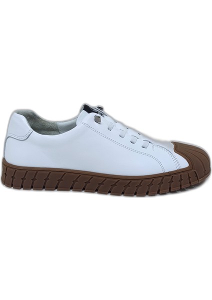 Beyaz Deri Erkek Sneaker Ayakkabı