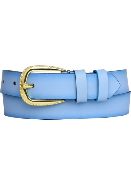 Deri, Gold Tokalı 3 cm Turkuaz Kadın Kemeri; Elbise, Pantolon Kemeri=3cm-Kdn-31 fırsatları