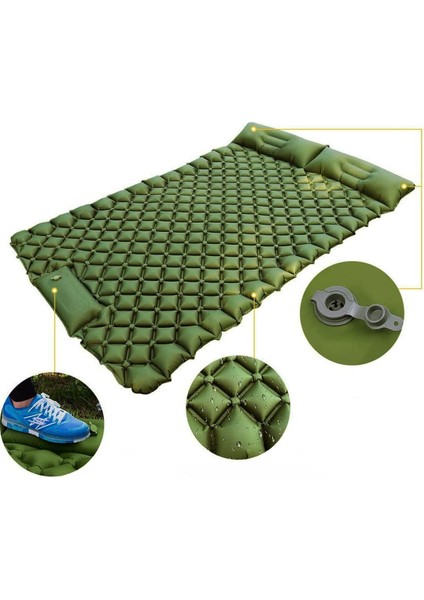Çiftler Için Yenilikçi Konfor: Pompasız Ayakla Şişen Çift Kişilik Katlanır Kamp Yatağı