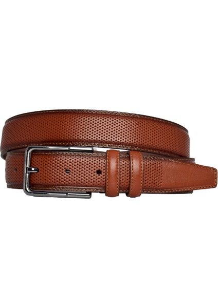 Deri, Kahverengi Dikişli Klasik, Kumaş Pantolon Kemeri 3.5 Cm_dikisli.noktalı modelleri