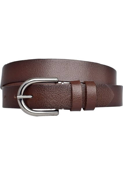 Deri, Nikel Tokalı 3 cm Koyu Kahverengi Kadın Kemeri; Elbise, Pantolon Kemeri=3cm-Kdn-21 modelleri