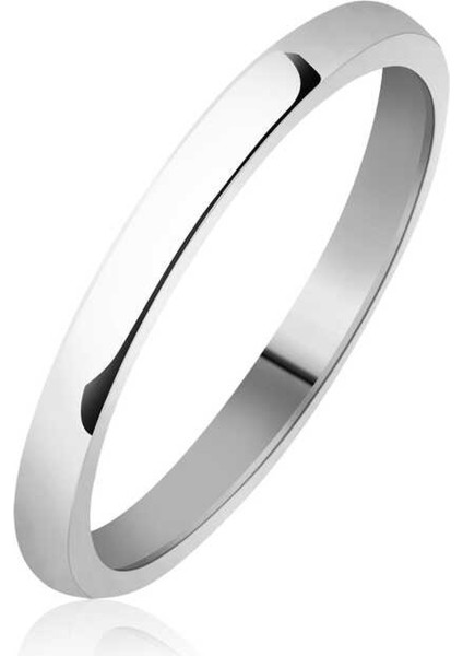 925 Ayar Gümüş 2 mm Düz Bombeli Alyans