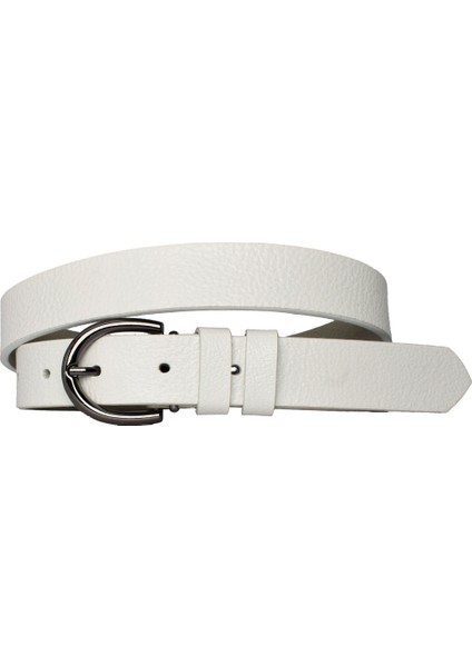Deri Nikel Tokalı Süt Beyaz Ince Kadın Kemeri, 3cm=3cm-Kdn-03 fırsatları