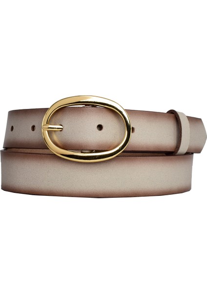 Deri, Gold Oval Tokalı 3 cm Vizon Kadın Kemeri; Elbise, Pantolon Kemeri=3cm-Kdn-36 fırsatları