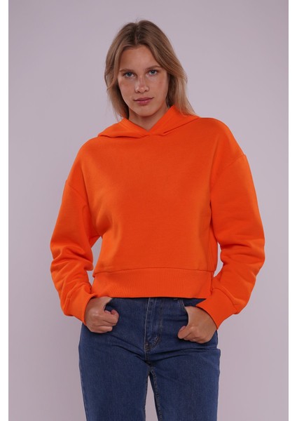 Oranj Kapüşonlu Sweat