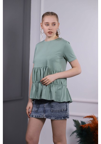 Mınt Gabria Eteği Katlı Bluz