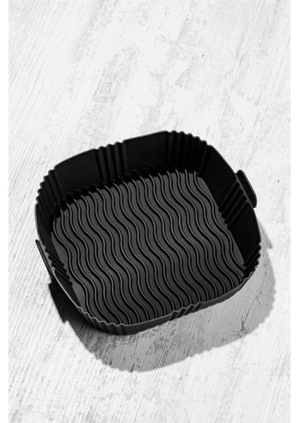 Katlanır Silikon Pişirme Kalıbı Airfryer Aksesuar Tüm Fritözlere Uyumlu Siyah fiyatları