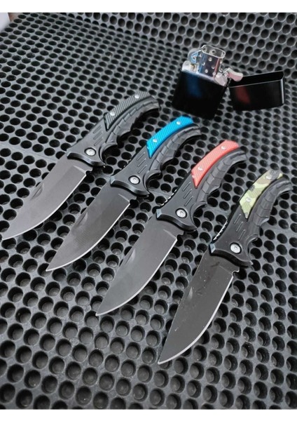 - Cep Boy Çakı Seti 16 cm 4 Adet Çakı - Çakmak Ile