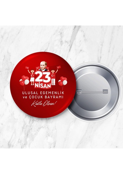 23 Nisan Ulusal Egemenlik ve Çocuk Bayramı Rozeti 58 mm Büyük Boy