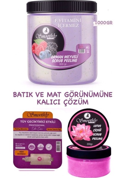 Vücut Peelingi Epilasyon Öncesi ve Sonrası Batık Peelingi Nem Bombası Takviyeli 1000 gr