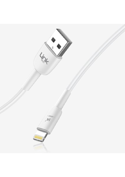 Linktech K601 Safe Fast 1m 3A Lightning USB Şarj Kablosu