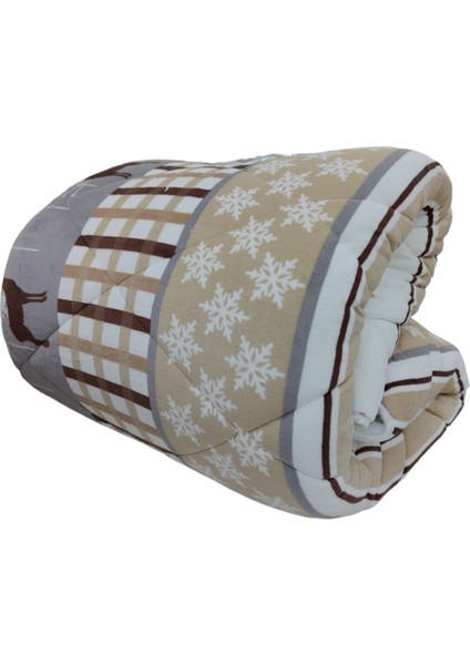 Comforter Deer Bej Çift Kişilik Yorgan Seti