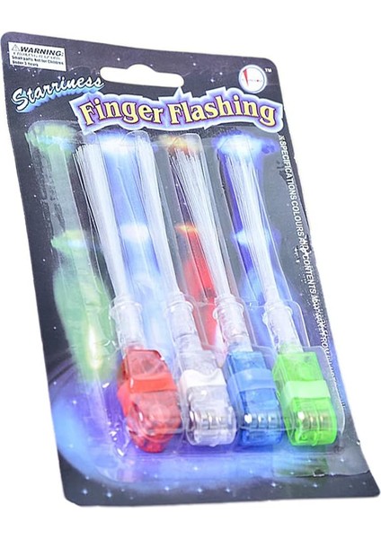 LED Işıklı Renkli Püsküllü Parmak Işığı 4 Renk 4 Adet (Lisinya)