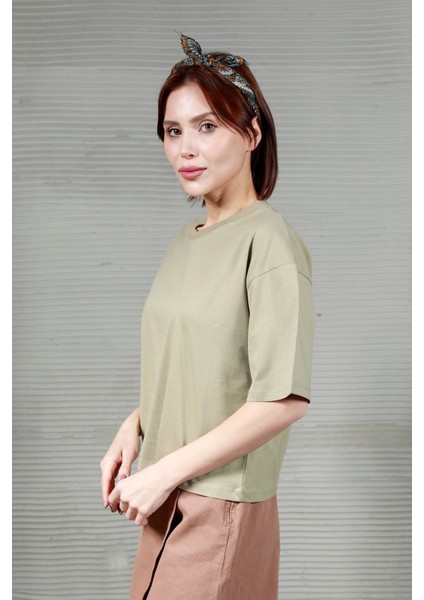 Kadın O Yaka Düz T-Shirt