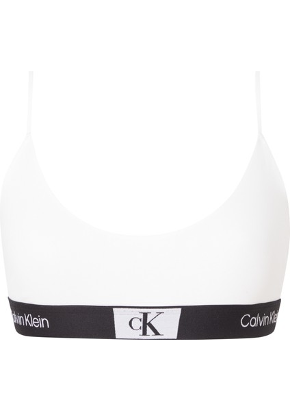 Calvin Klein Kadın Marka Logolu Elastik Bantlı Günlük Kullanıma Uygun Beyaz Spor Sütyeni 000QF7216E-100