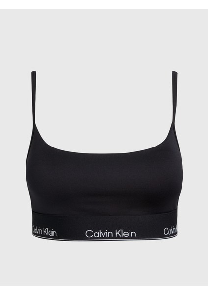 Calvin Klein Kadın Marka Logolu Kuru Kumaşlı Destekli  Çapraz Omuz Askılı  Çıkarılabilir Dolgu Günlük Kullanıma Uygun Siyah Spor Sütyeni 00GWS4K191-BAE