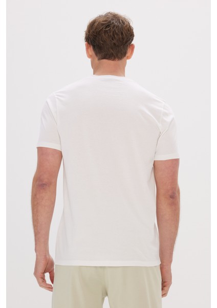 ALTINYILDIZ CLASSICS Erkek Beyaz Slim Fit Dar Kesim Pamuklu Baskılı Bisiklet Yaka Tişört modelleri