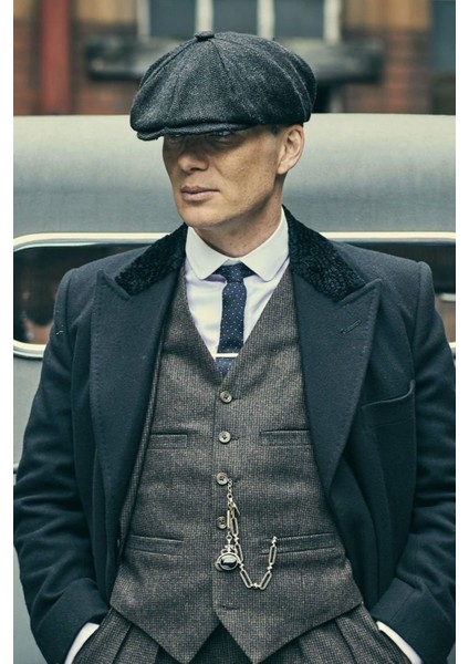 Siyah Erkek Kasket Baretta Beckham Peaky Blinders Şapka CP231