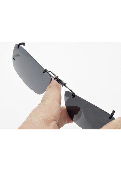 Büyük Boy Polarize Yaylı Güneş Gözlük Klipsi EPK18 Siyah modelleri