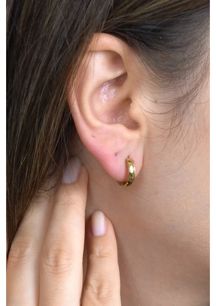 Ince 2,5 mm Bombeli Halka Unisex Erkek Çelik Küpe mse6