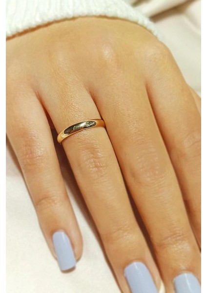 3mm İnce Bombeli Parlak Erkek Kadın Unisex Çelik Alyans Yüzük cl27