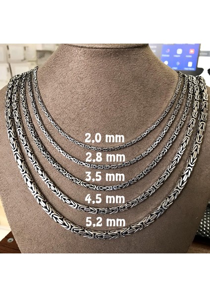 Zincir Kare Kral Model Gümüş Erkek Kolye MSN18K