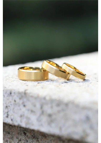 4 mm Köşeli Mat Düz Model Unisex Erkek Kadın Çelik Alyans Yüzük CL40