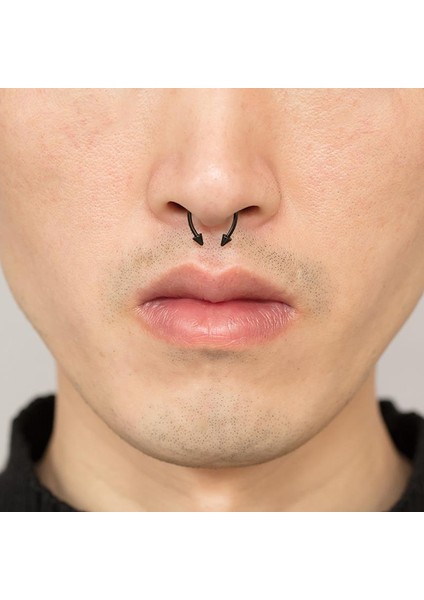 Paslanmaz Çelik Burun Fake Piercing Septum Mıknatıslı ECP01