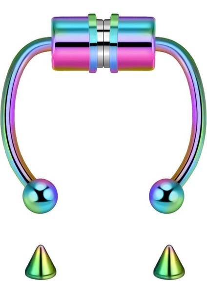Paslanmaz Çelik Burun Fake Piercing Septum Mıknatıslı ECP01