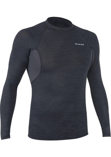 Olaian Erkek Slim Fit Uzun Kollu UV Korumalı Tişört - Siyah - 900