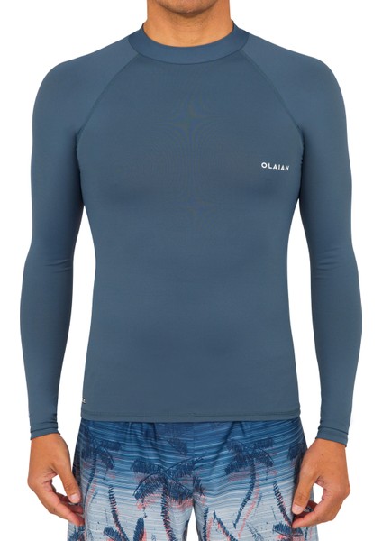 Olaian Erkek Slim Fit Uzun Kollu UV Korumalı Tişört - Gri - 100