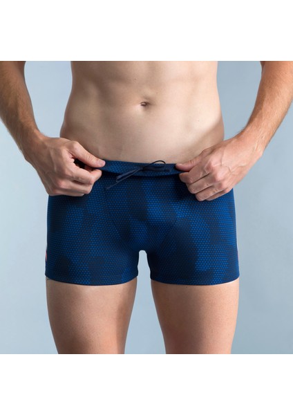 Nabaiji Erkek Boxer Mayo - Mavi/Beyaz/Kırmızı - FITI indirimleri