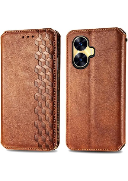 Oppo Realme C55 Deri Telefon Kılıfı (Yurt Dışından)