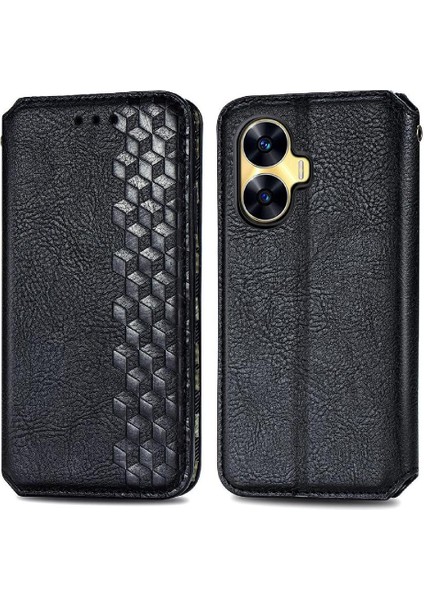 Oppo Realme C55 Deri Telefon Kılıfı (Yurt Dışından)