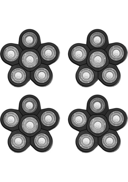 4x Erkek Elektrikli Tıraş Makinesi Kafaları Elektrikli Tıraş Bıçağı Yedek Kafa 6 Bıçak Kafa Tıraş Makinesi Yedek Kel Siyah (Yurt Dışından)