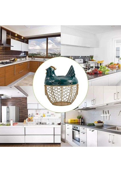 Yumurta Depolama Sepeti Metal Tel Meyve Sepeti, Tavuk Şekli Kapaklı Seramik Yumurta Tutucu, Depolama 30 Yumurta Tutar,организаторы Hmoe (Yurt Dışından) modelleri