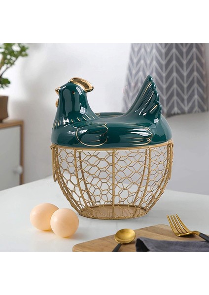 Yumurta Depolama Sepeti Metal Tel Meyve Sepeti, Tavuk Şekli Kapaklı Seramik Yumurta Tutucu, Depolama 30 Yumurta Tutar,организаторы Hmoe (Yurt Dışından) fırsatları