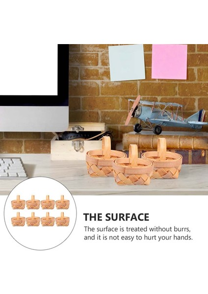 Parti Iyilik El Sanatları Dekor Fotoğraf Prop Için Kulplu 8 Adet Mini Dokuma Sepetler,организаторы Hmoe (Yurt Dışından) indirimleri